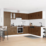 ZNTS 14 Piece Kitchen Cabinet Set Lucca Brown Oak Engineered Wood 3314988