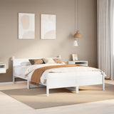 Bed Frame without Mattress White 140x200 cm Solid Wood Pine 855592