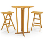 3 Piece Folding Bar Set Solid Wood Teak 3100777