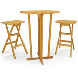 3 Piece Folding Bar Set Solid Wood Teak 3100777