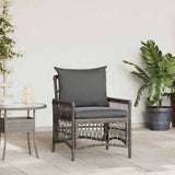 Garden Chair with Cushion Grey 73 x 61 x 77 cm Poly Rattan 42006219