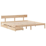 ZNTS Bed Frame without Mattress 200x200 cm Solid Wood Pine 3301522