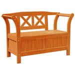 Garden Storage Bench Brown 119 x 76 x 44cm Solid pine wood 4012182