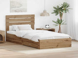 Bed Frame with Drawer with Headboard Manual Engineered Wood 3411698