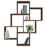 ZNTS FMD Wall-mounted Shelf with 8 Compartments Old Style Dark 429426