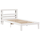 Bed Frame White Solid pine wood Single Single Bed Frame 3306034
