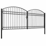 Fence Gate ASSEN Double Door with Arched Top Steel 400x175 cm 143095