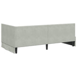 Corner Bed Frame with Headboard Light grey 90 x 190 cm Velvet 42016378