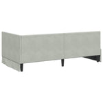 Corner Bed Frame with Headboard Light grey 90 x 200 cm Velvet 42016388