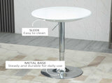 Modern Round Bar Table Adjustable Height Home Pub Bistro Desk Swivel Painted Top with Silver Steel T3398P344556