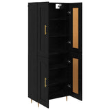 Highboard Black Oak 69.5 x 34 x 180 cm Engineered Wood 3416064