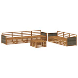 Outdoor Sofa Set 8 pcs Natural Solid Acacia Wood 3383107