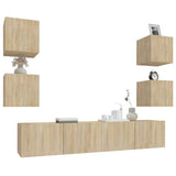 6 Piece TV Cabinet Set Sonoma Oak Engineered Wood 3114256