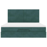 ZNTS Ottoman Bed with Mattresses Dark Green 180x200cm Velvet 3313418