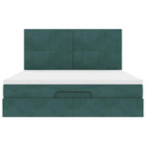 ZNTS Ottoman Bed with Mattresses Dark Green 180x200cm Velvet 3313418