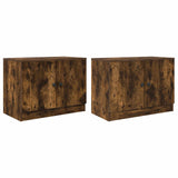 Bed Cabinet 2 pcs Smoked Oak 66 x 35 x 48 cm Engineered Wood 893719