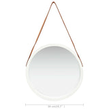 Wall Mirror with Strap 50 cm White 320364