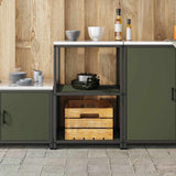 Kitchen Storage HATTEM Olive Green 60 x 50 x 92 cm Steel 874964