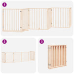 Dog Gate with Door Foldable 6 Panels 480 cm Poplar Wood 3155557