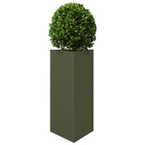 ZNTS Garden Planter Olive Green Triangular 40x34.5x70 cm Steel 851163