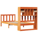 ZNTS Bookcase Bed without Mattress Wax Brown 90x200 cm Solid Wood Pine 3321758