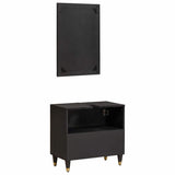Bathroom Cabinet Set Wall-mounted 2 pcs Black Solid Mango Wood 3310159