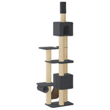 Floor-to-Ceiling Cat Tree with Sisal Post Dark Grey 257-283 cm 42053501