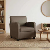 Armchair Grey Faux Leather 42043429