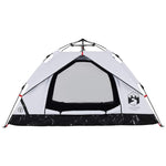 Camping Tent Dome 3-Person White Blackout Fabric Quick Release 4004196