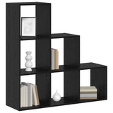 Room Divider Bookcase Black Oak 99 x 29 x 99 cm Engineered Wood 879662