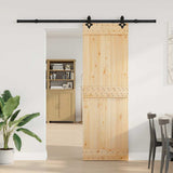 Sliding Door with Hardware Set 70x210 cm Solid Wood Pine 3332682