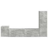 TV Cabinet Set Wall-mounted 4 pcs Concrete Grey Engineered Wood 3409000