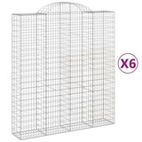 Arched Gabion Baskets 6 pcs 200x50x220/240 cm Galvanised Iron 3146450