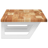 Basin Shelf Wall Mounted Steel and Solid Wood Acacia 3302730