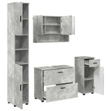 Bathroom Furniture Set with Drawer 4 pcs Concrete Grey 3393056