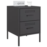 Bedside Cabinets 2 pcs Black 36x39x50.5 cm Steel 842923