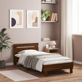 Bed Frame without Mattress with Headboard Brown Oak 100x200 cm 838532