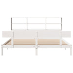 ZNTS Bookcase Bed without Mattress White 200x200 cm Solid Wood Pine 3321817