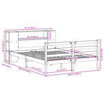 ZNTS Bookcase Bed without Mattress 135x190 cm Double Solid Wood Pine 3321846