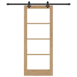 Sliding Door ORKDAL Natural and Black 83 x 202 cm 3332165