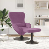 Egg Chair with Footstool Purple 63 x 73 x 90 cm Velvet 42002754