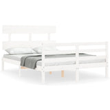 Bed Frame without Mattress White Small Double Solid Wood 3195062