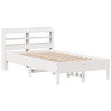 Bed Frame without Mattress White 75x190 cm Small Single Solid Wood Pine 3306913