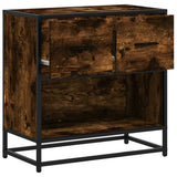 Bedside Cabinet Smoked Oak 60x31x60 cm Engineered Wood and Metal 848696