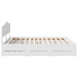 Bed Frame with Drawer White 200 x 200 cm Engineer Wood 3412970