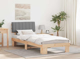 Bed Frame with Upholstered Headboard Light Grey 80 x 200 cm 877519