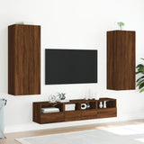 TV Wall Cabinet Brown Oak 40.5x30x102 cm Engineered Wood 836937