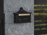 Wall Mounted Mailbox Black 40.5 x 16 x 45 cm Cast Aluminum 42023501