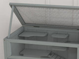 Wooden Hamster Cage 3 Tier House w/ Storage Shelf, Openable Top for Gerbils, Grey T3398P350015