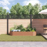 Garden Raised Bed Brown 240 x 80 x 44 cm Steel 42011332